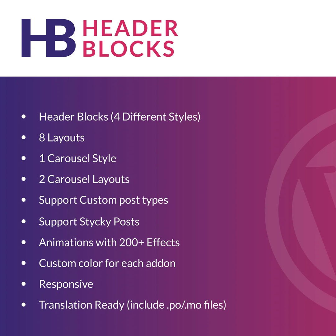 Header Blocks for Elementor - WordPress Plugin